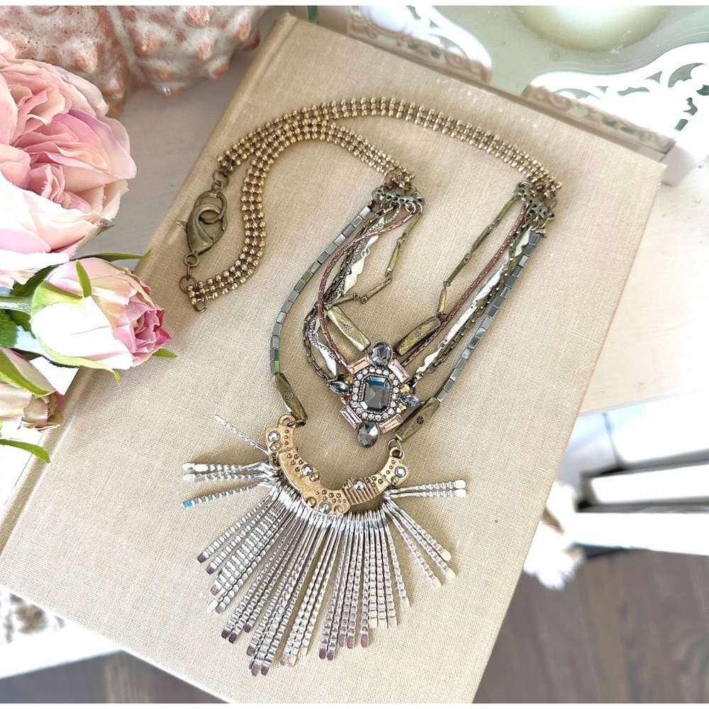 BKE the Buckle two tone metal necklace